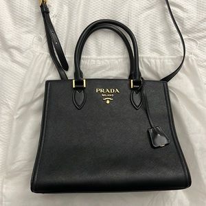 Black Prada Mid-Size Shoulder Bag
